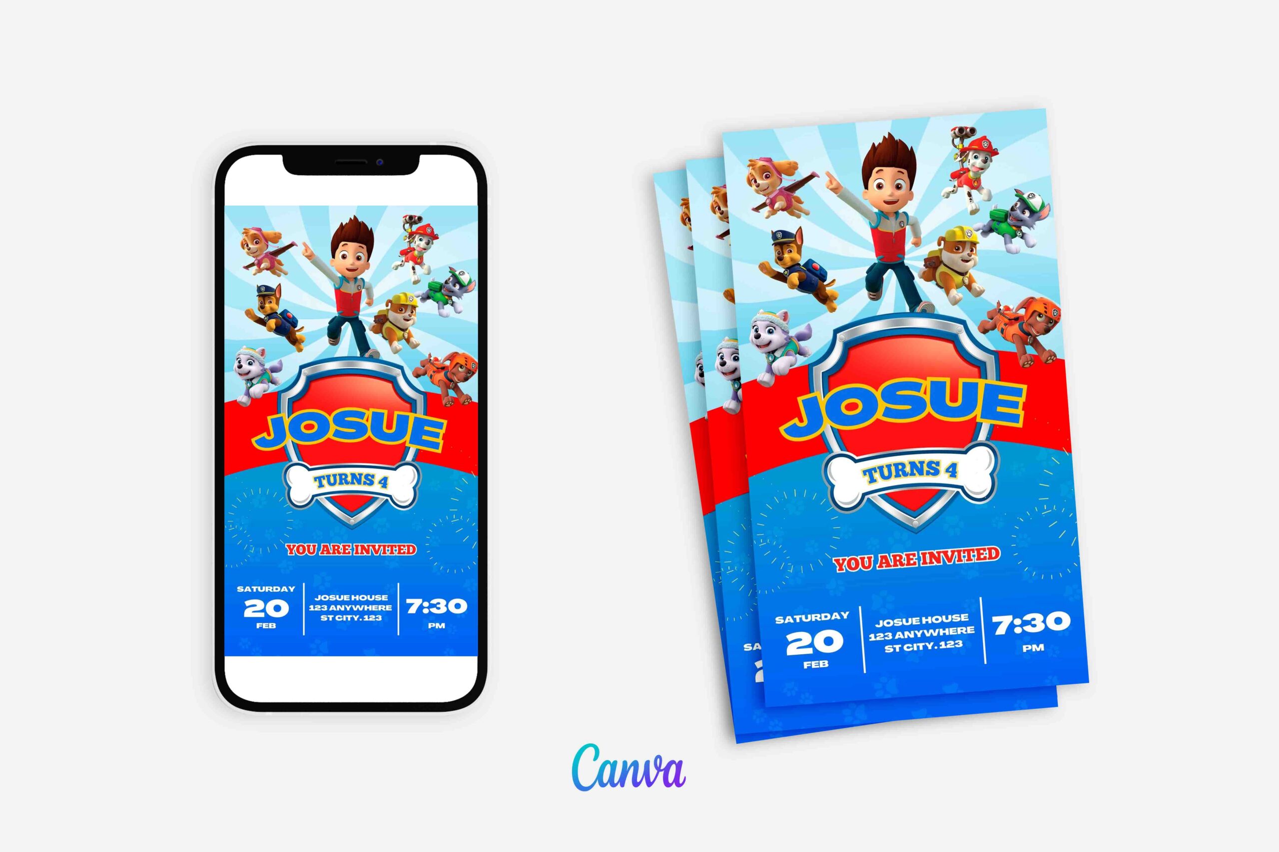 Editable PAW Patrol Birthday Invitation Template