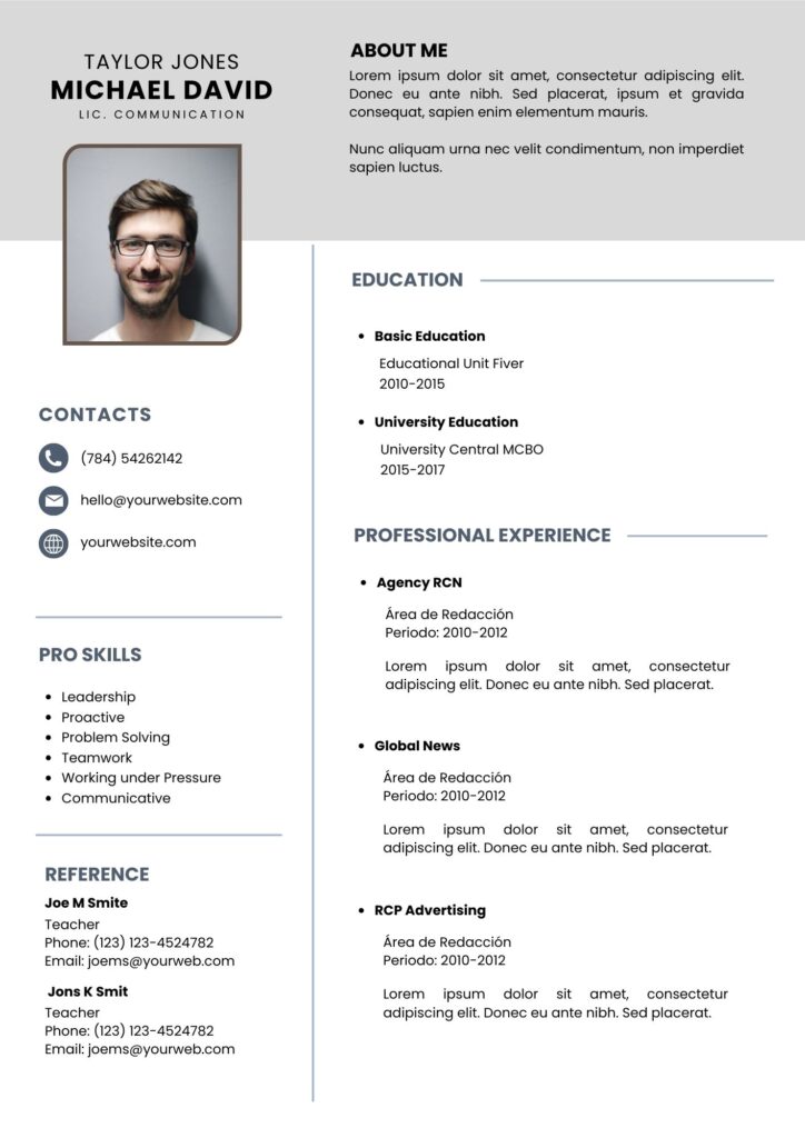 Editable Resume Template in a Minimalist Style: Easy to Use on Canva