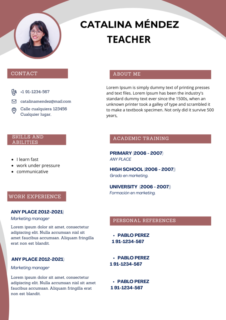 Canva resume template